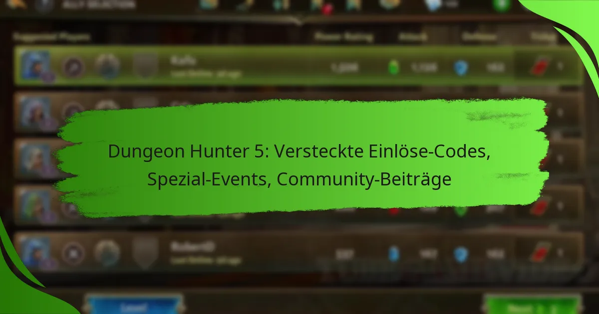 Dungeon Hunter 5: Versteckte Einlöse-Codes, Spezial-Events, Community-Beiträge